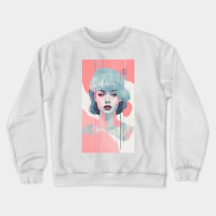 Ethereal Riso Lady: Grace in Print Crewneck Sweatshirt